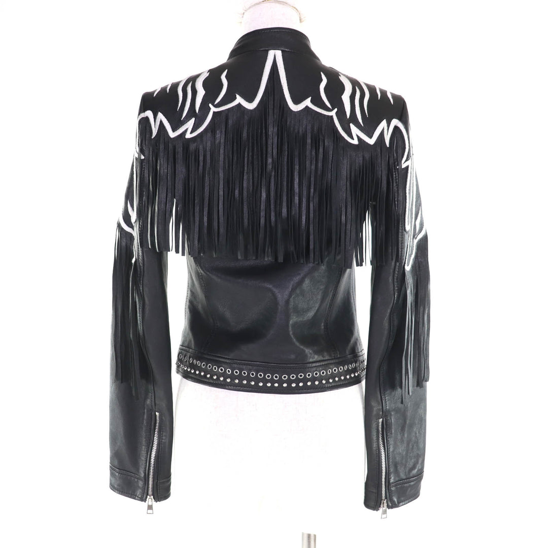 Excellent RED VALENTINO Leather jacket black Sheep leather Women 40 SR3NA014I4BN
