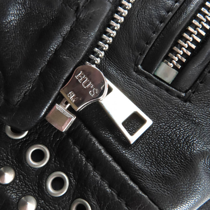 Excellent RED VALENTINO Leather jacket black Sheep leather Women 40 SR3NA014I4BN