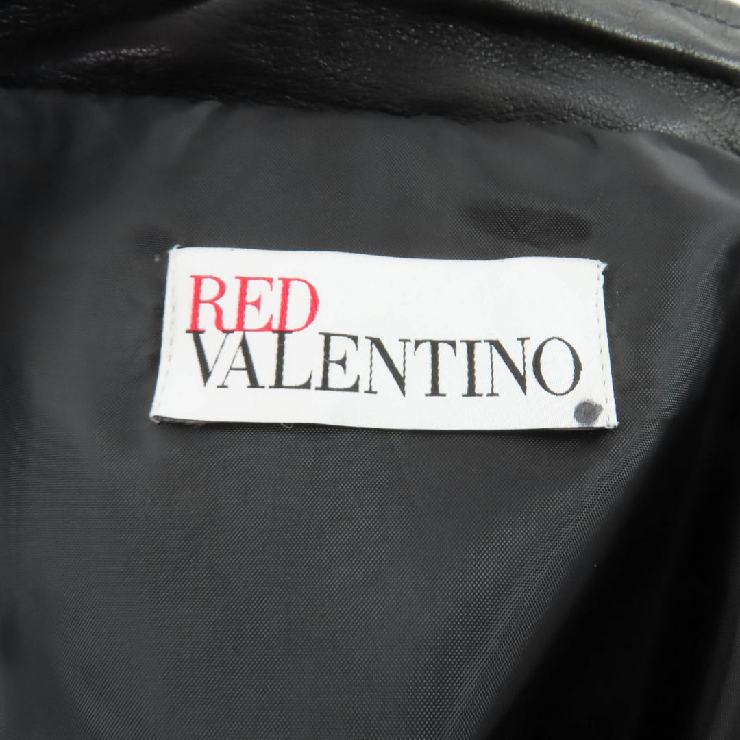 Excellent RED VALENTINO Leather jacket black Sheep leather Women 40 SR3NA014I4BN