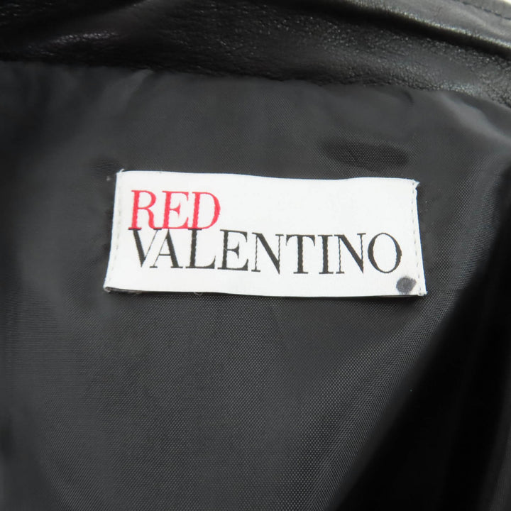 Excellent RED VALENTINO Leather jacket black Sheep leather Women 40 SR3NA014I4BN