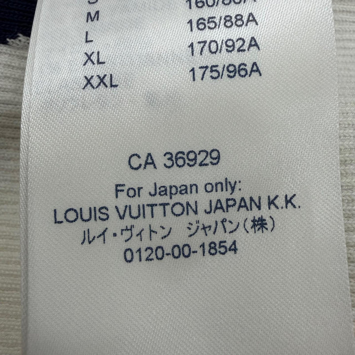 Great LOUIS VUITTON knit LV logo long-sleeved shirt Navy wool Women XS