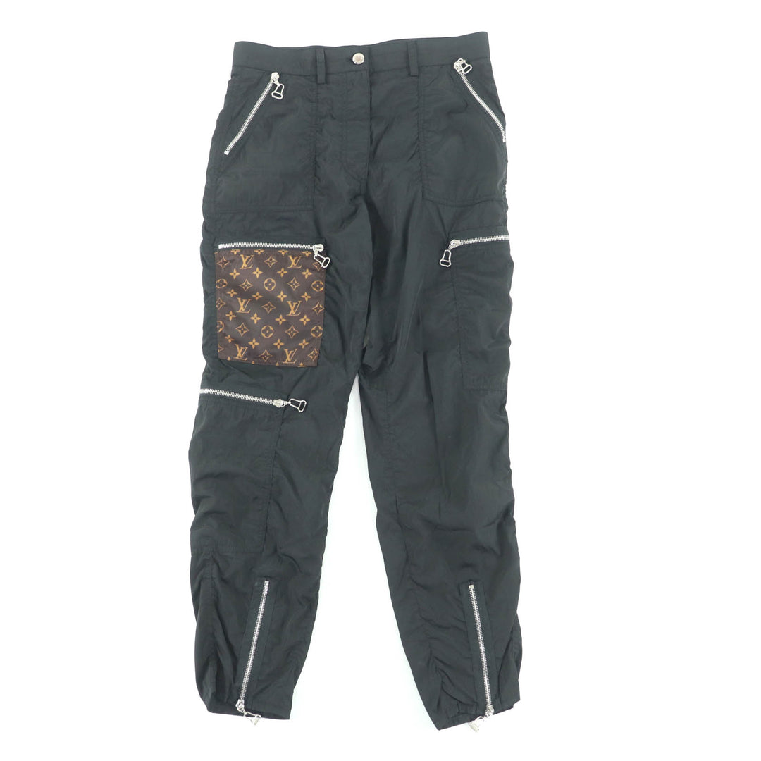 Great LOUIS VUITTON Pants Black brown polyester Women 36