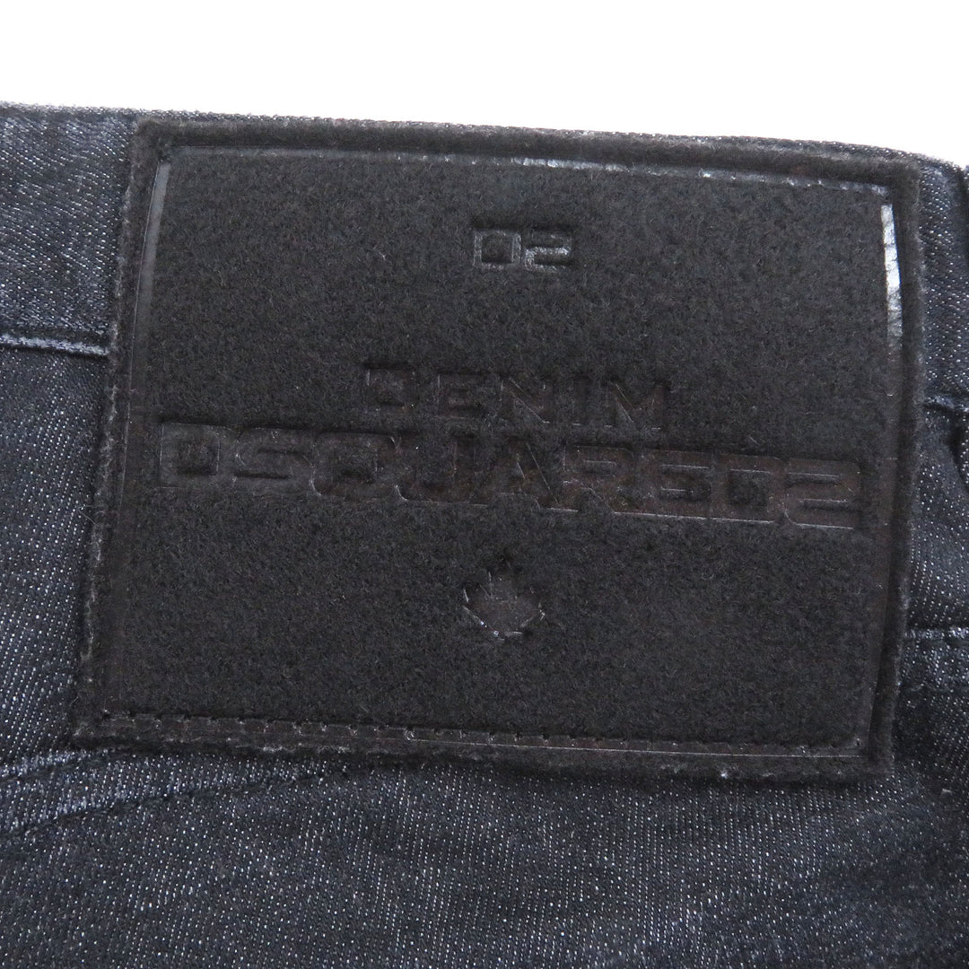 DSQUARED2 デニムパンツ ダメージ加工 ブラック コットン メンズ 52 S74LB1227