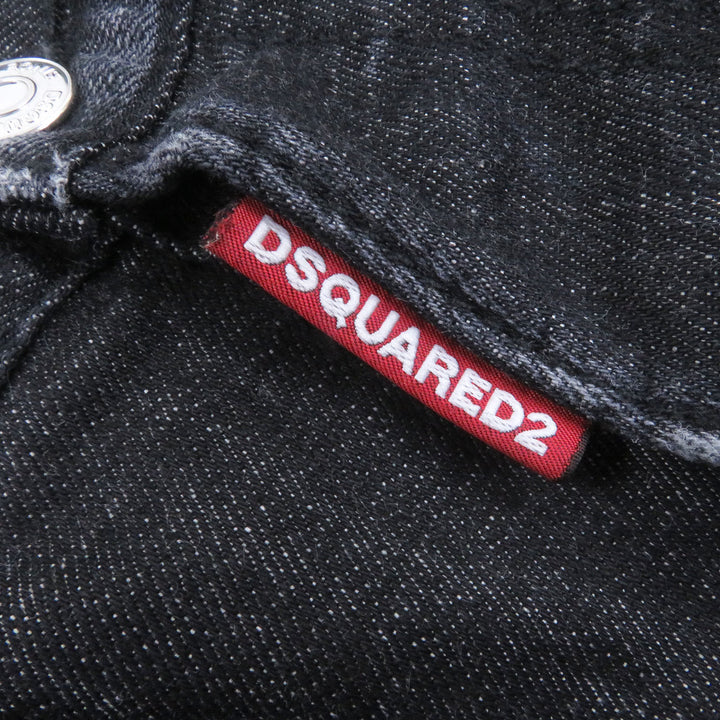 DSQUARED2 デニムパンツ ダメージ加工 ブラック コットン メンズ 52 S74LB1227
