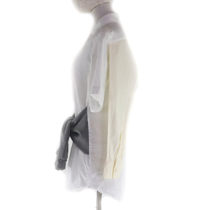 Excellent MM6 Maison Margiela Short sleeve shirt White gray cotton 40 S62DL0054