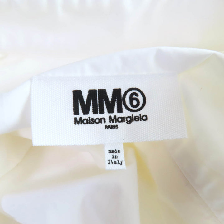 Excellent MM6 Maison Margiela Short sleeve shirt White gray cotton 40 S62DL0054