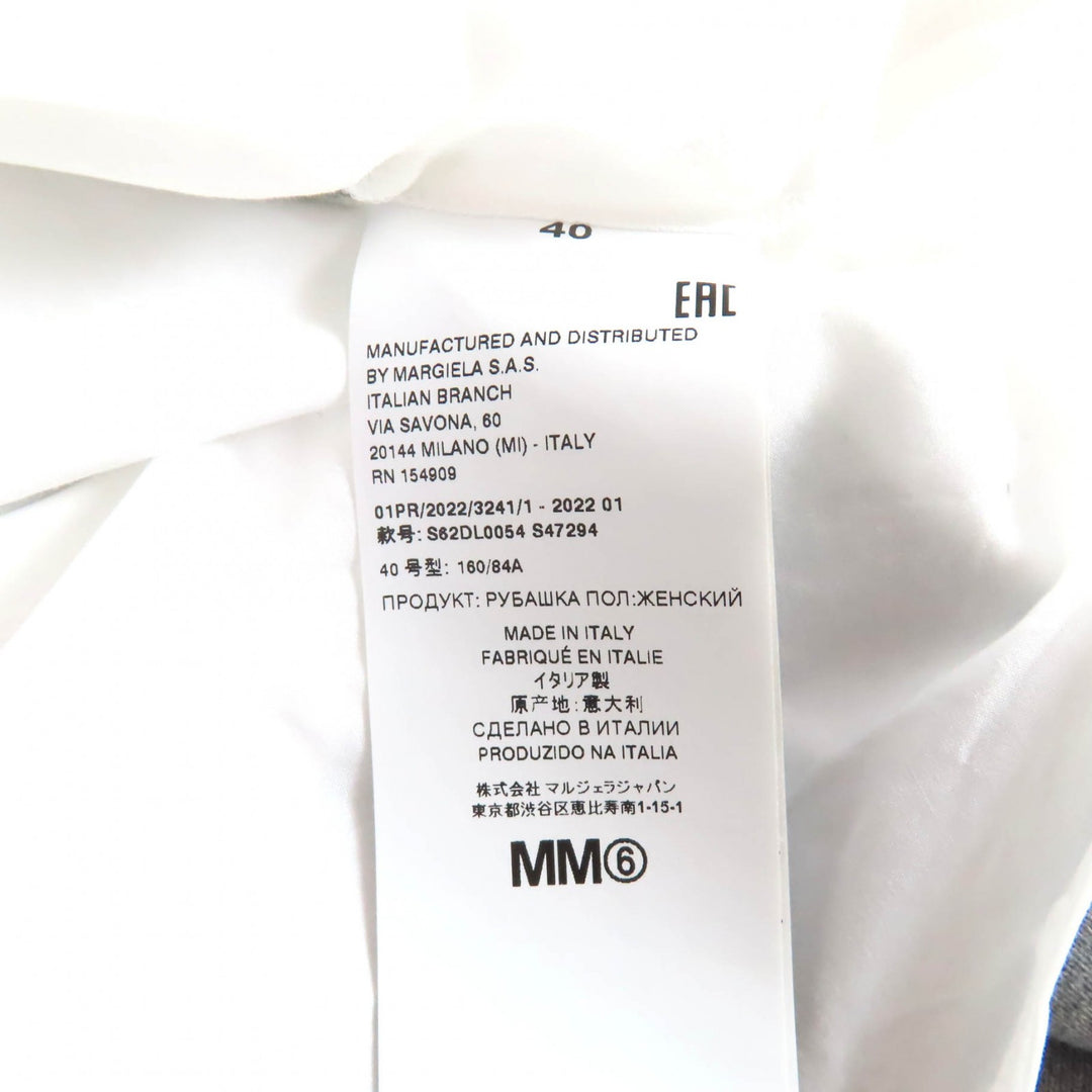 Excellent MM6 Maison Margiela Short sleeve shirt White gray cotton 40 S62DL0054