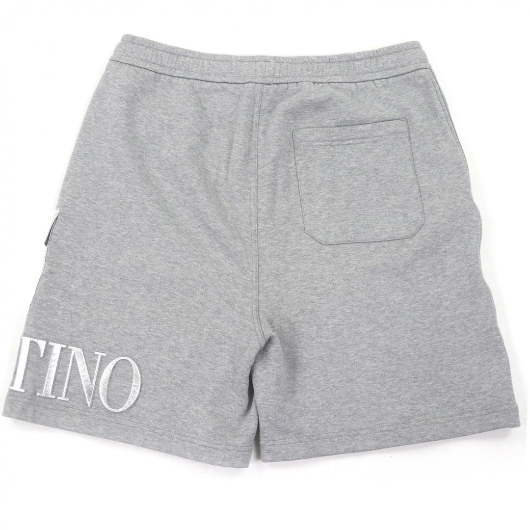 Excellent VALENTINO Shorts embossed logo sweatshirt gray cotton mens M