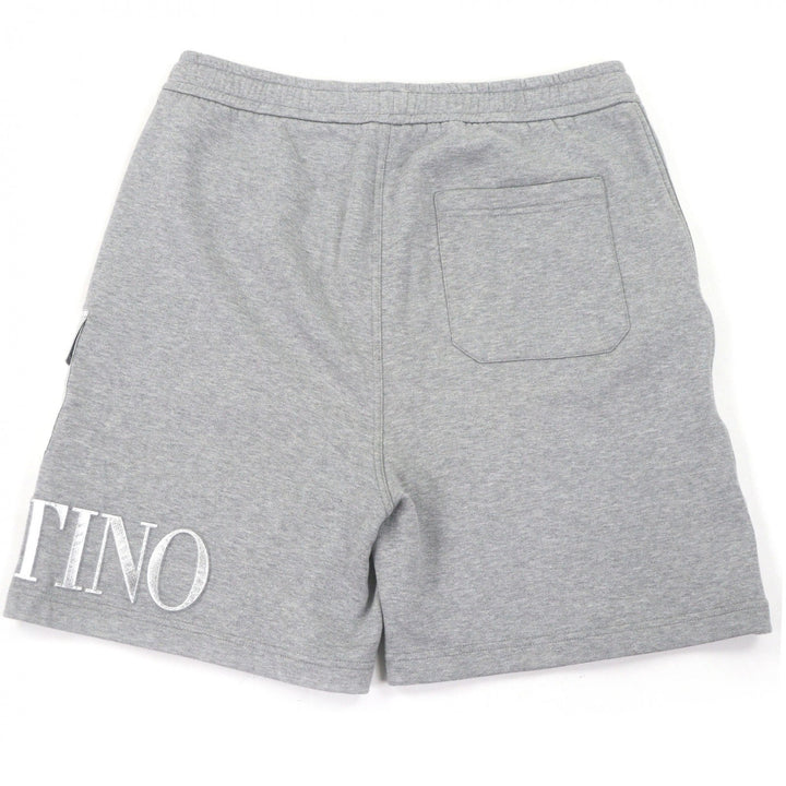 Excellent VALENTINO Shorts embossed logo sweatshirt gray cotton mens M