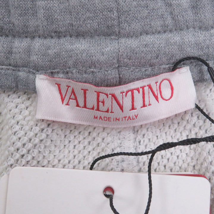 Excellent VALENTINO Shorts embossed logo sweatshirt gray cotton mens M
