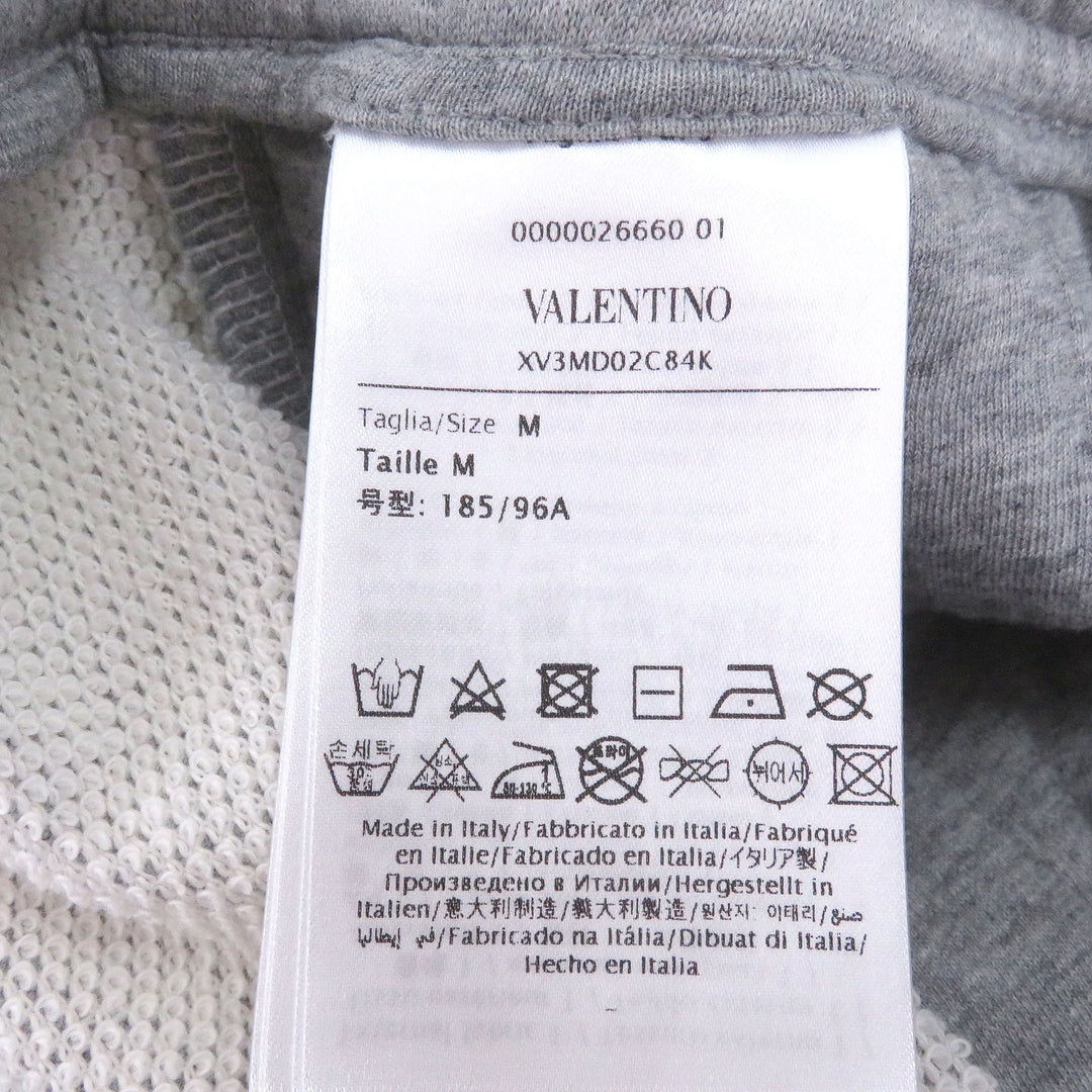 Excellent VALENTINO Shorts embossed logo sweatshirt gray cotton mens M