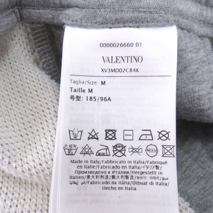Excellent VALENTINO Shorts embossed logo sweatshirt gray cotton mens M