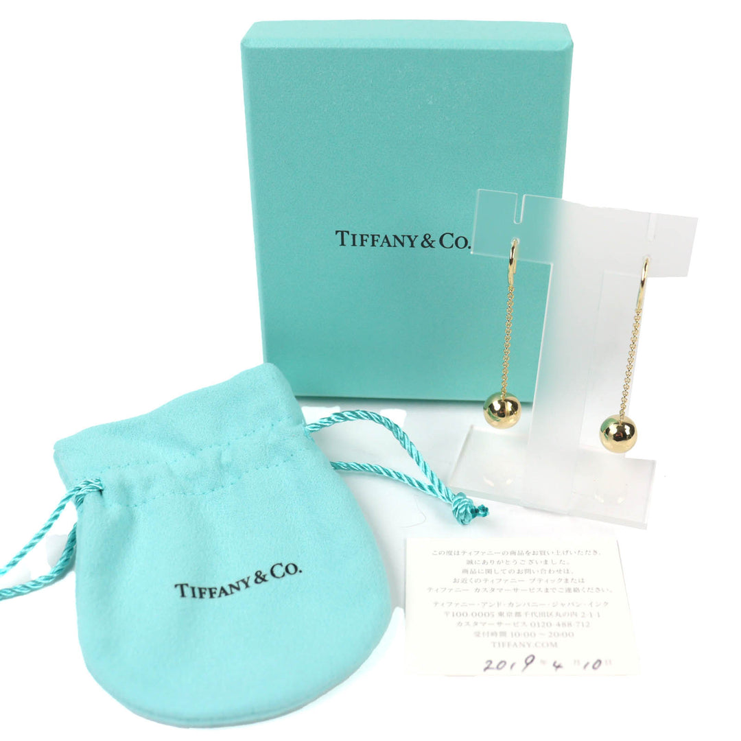 Excellent TIFFANY&Co. Pierce Hardware Ball Pierce Hook for both ears 750(YG)