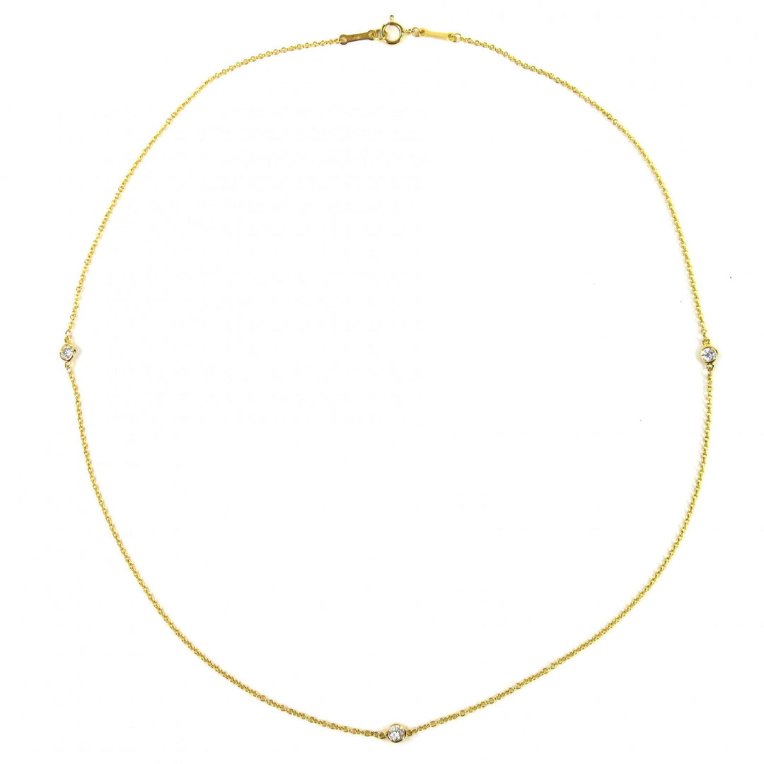 Excellent TIFFANY&Co. Necklace By the yard 3P Diamond 750(YG) 16.1"" gold 750