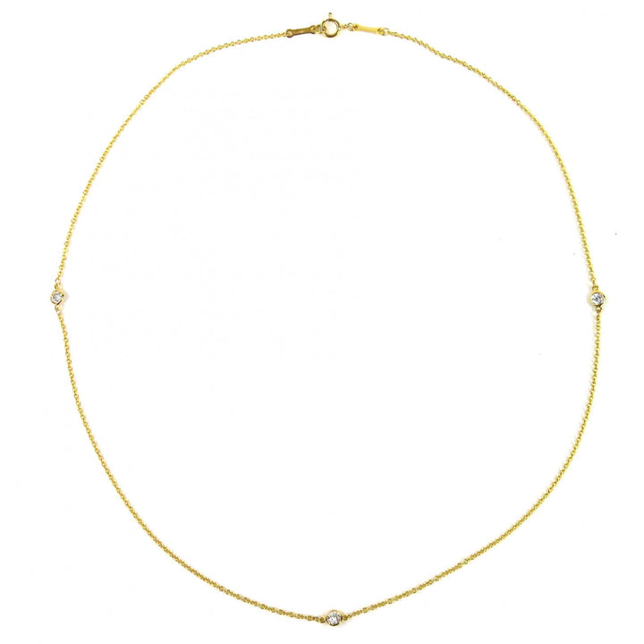 Excellent TIFFANY&Co. Necklace By the yard 3P Diamond 750(YG) 16.1"" gold 750