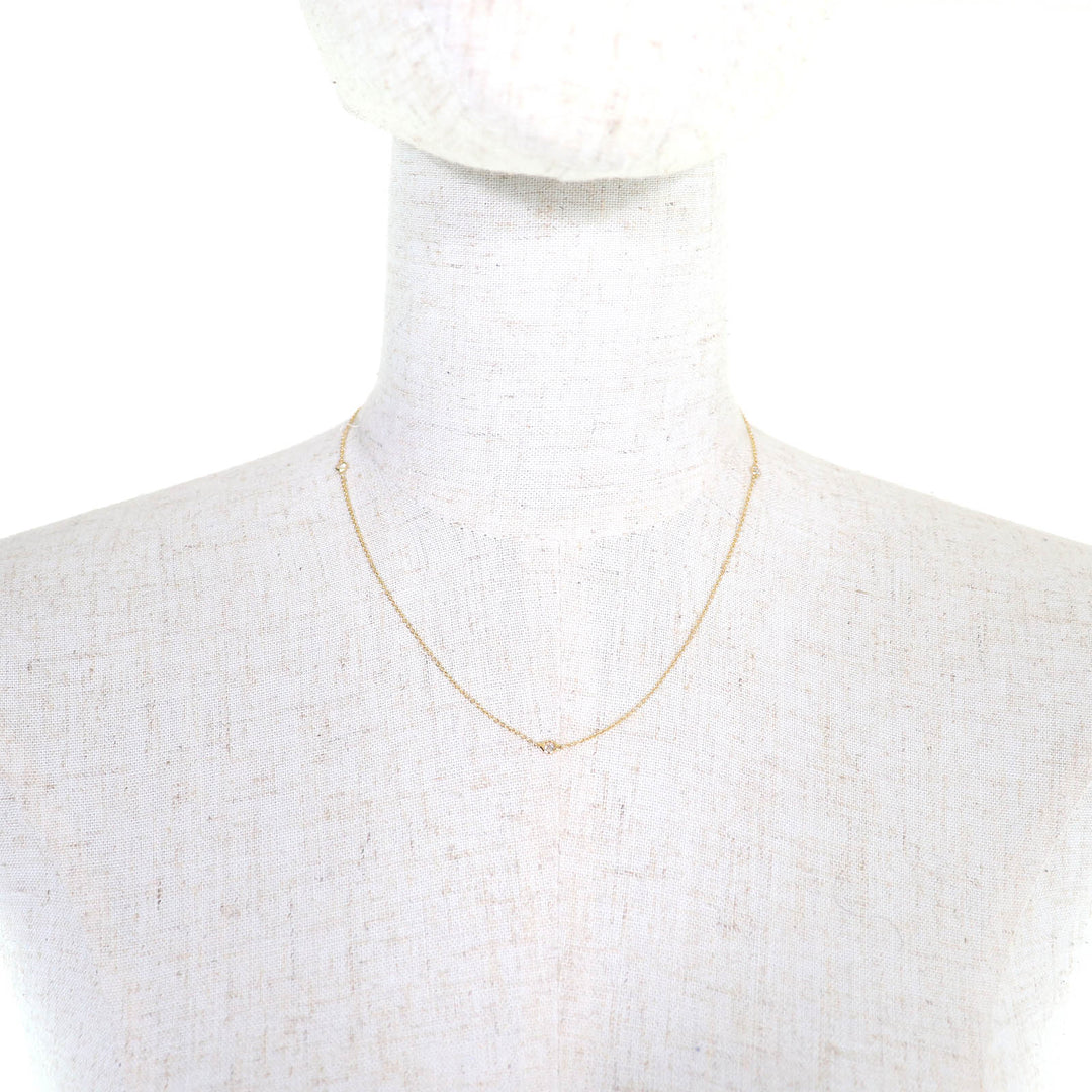 Excellent TIFFANY&Co. Necklace By the yard 3P Diamond 750(YG) 16.1"" gold 750