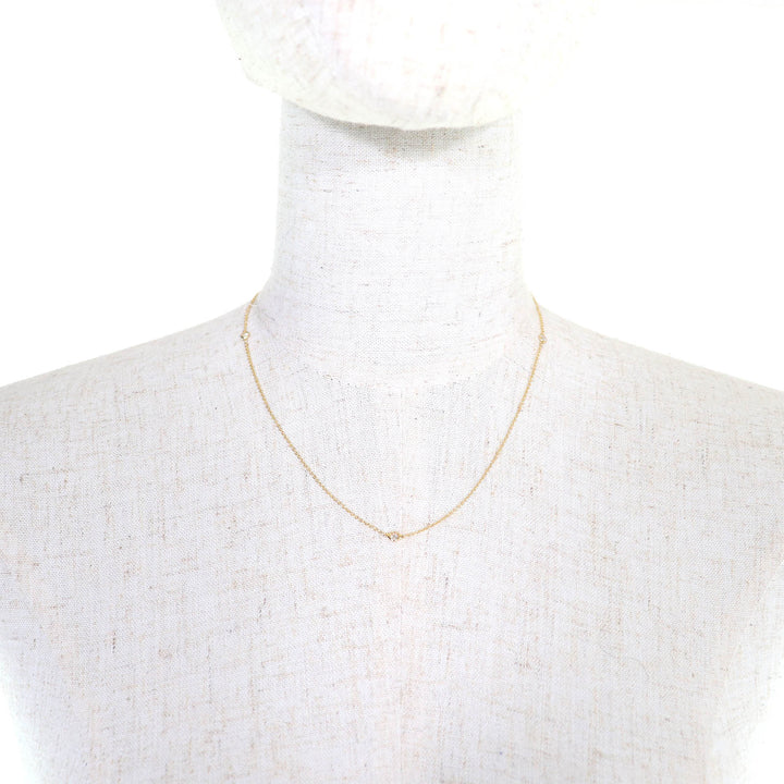 Excellent TIFFANY&Co. Necklace By the yard 3P Diamond 750(YG) 16.1"" gold 750