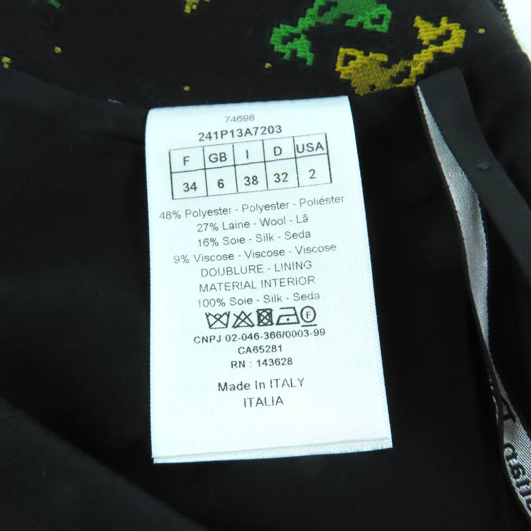新品 クリスチャン ディオール ショートパンツ ブラック マルチ ポリエステル レディース 38 241P13A7203