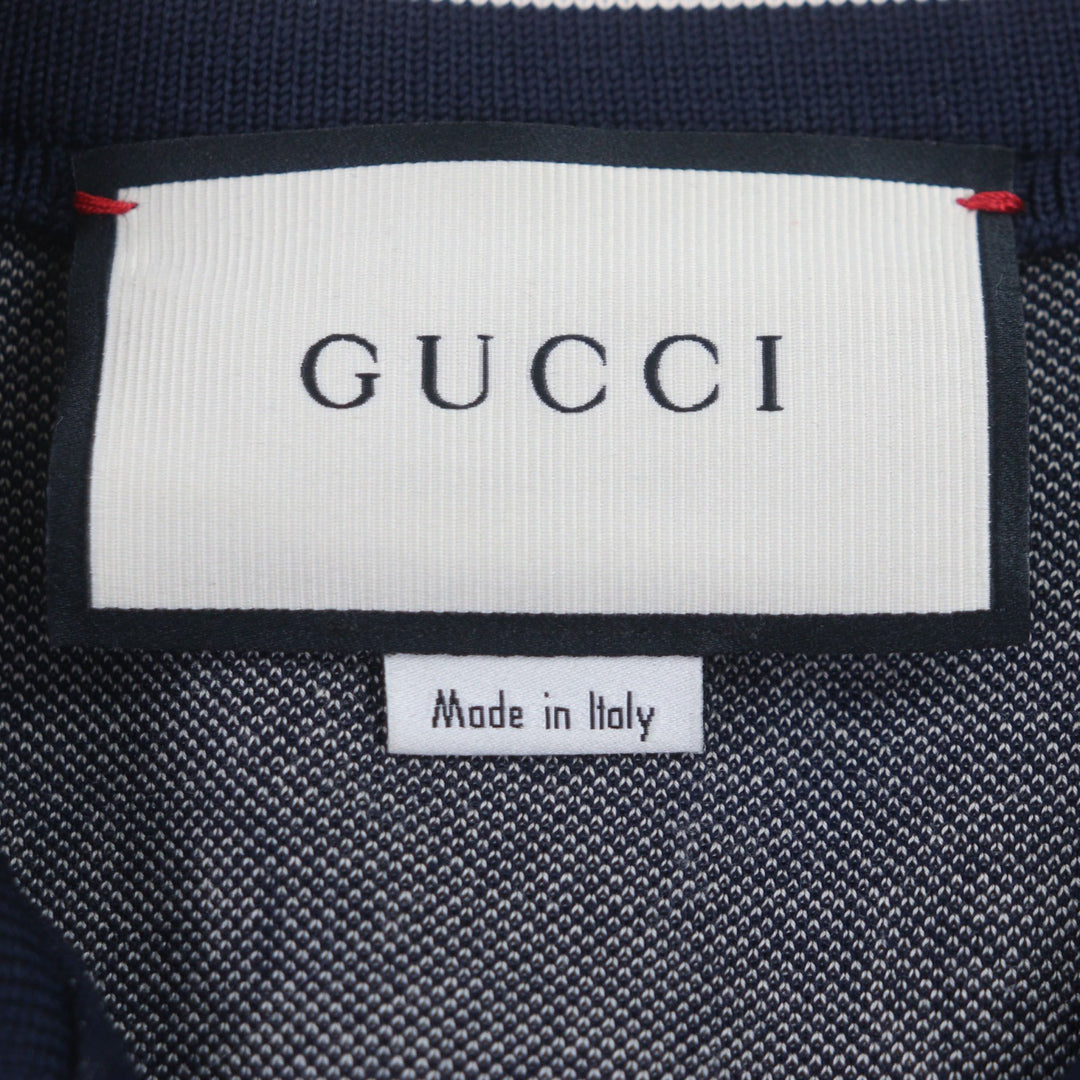 Great GUCCI Track jacket GG Jacquard Zip-Up Blouson Navy cotton mens S 496919
