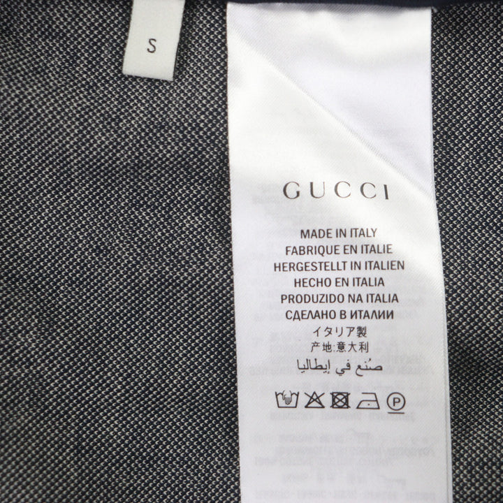 Great GUCCI Track jacket GG Jacquard Zip-Up Blouson Navy cotton mens S 496919