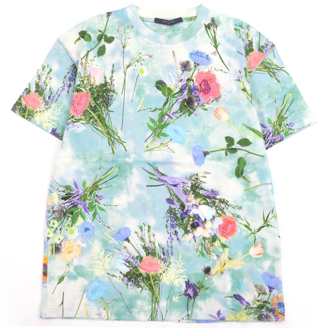 素晴らしいLOUIS VUITTON半袖Tシャツ裏返しフラワープリント