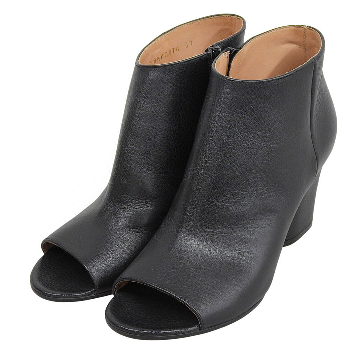 Pristine Maison Margiela 22 Ankle boots Open to black leather Women 37 58WP0074