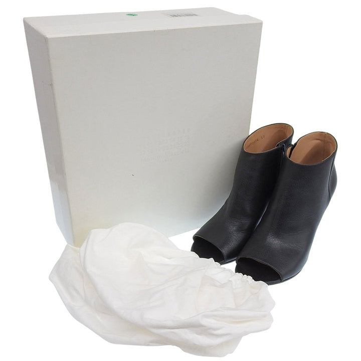 Pristine Maison Margiela 22 Ankle boots Open to black leather Women 37 58WP0074