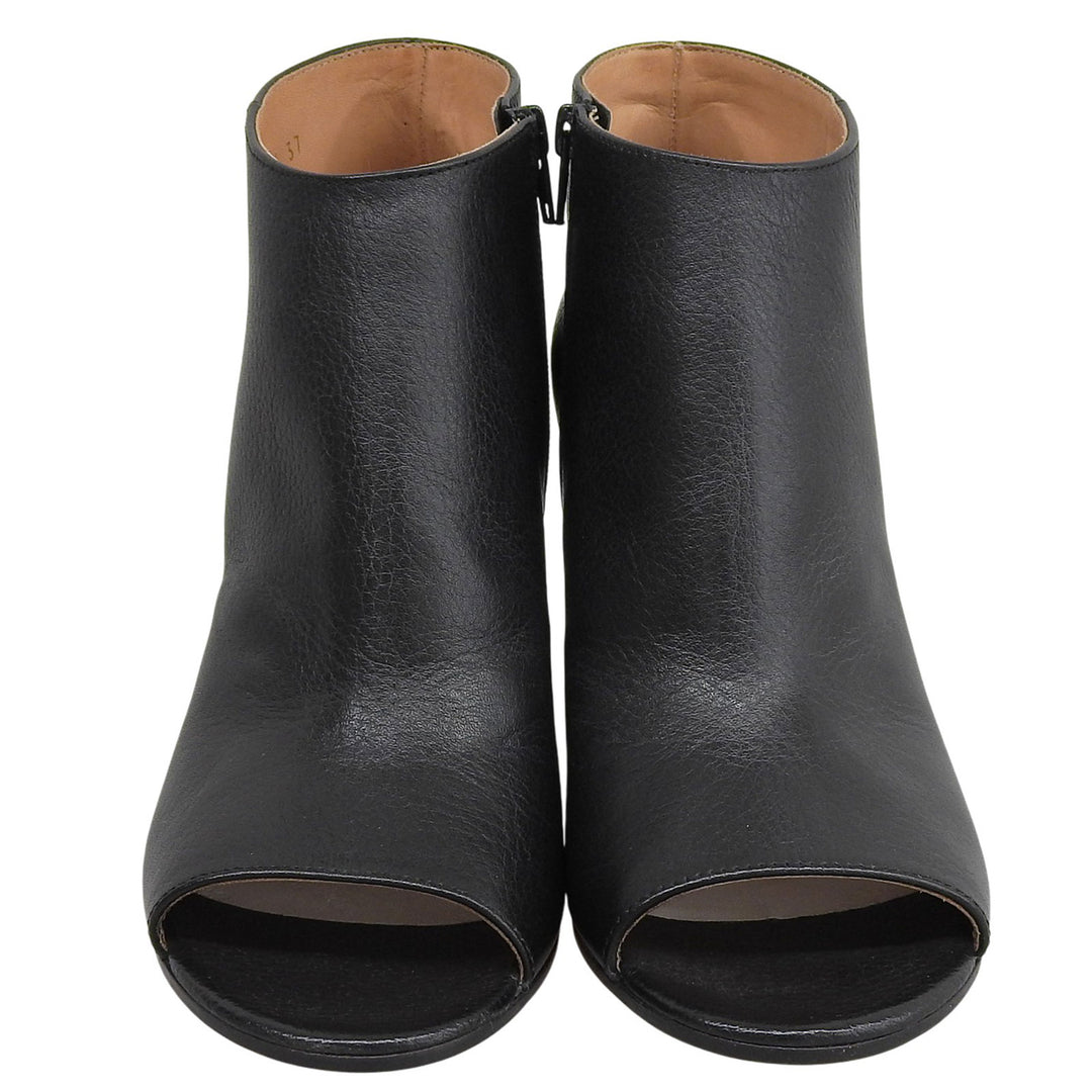 Pristine Maison Margiela 22 Ankle boots Open to black leather Women 37 58WP0074