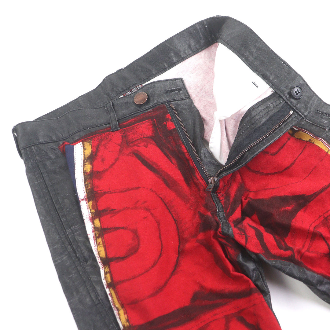 素晴らしいGAULTIER JEAN'Sパンツ トロンプ・ルイユコーティング バイカーパンツ