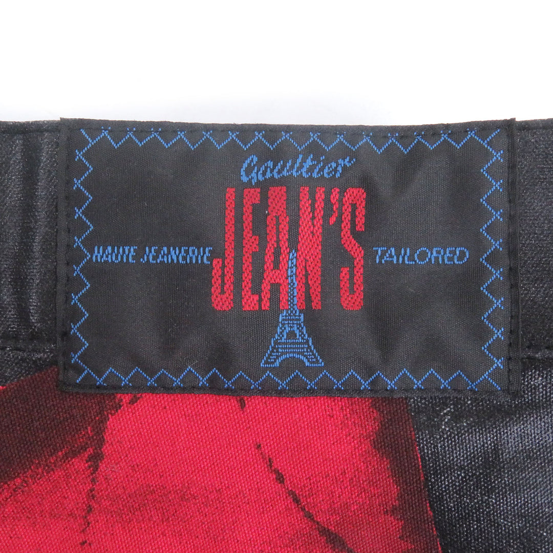 素晴らしいGAULTIER JEAN'Sパンツ トロンプ・ルイユコーティング バイカーパンツ