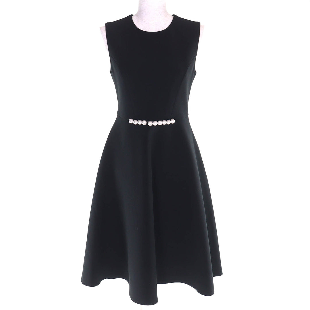 Great YOKO CHAN one piece Faux pearl sleeveless black Women 38 YCD-317-339