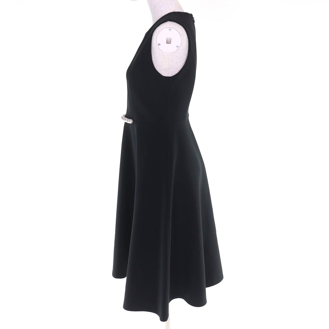Great YOKO CHAN one piece Faux pearl sleeveless black Women 38 YCD-317-339