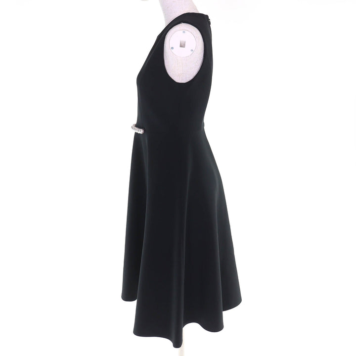 Great YOKO CHAN one piece Faux pearl sleeveless black Women 38 YCD-317-339