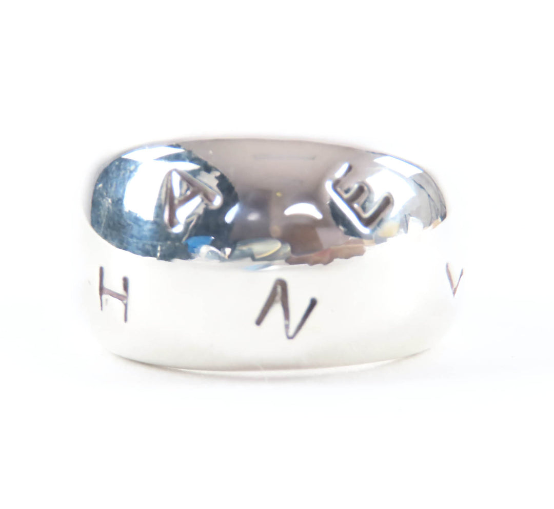 Great CHANEL Ring Logo design Silver 925 Women