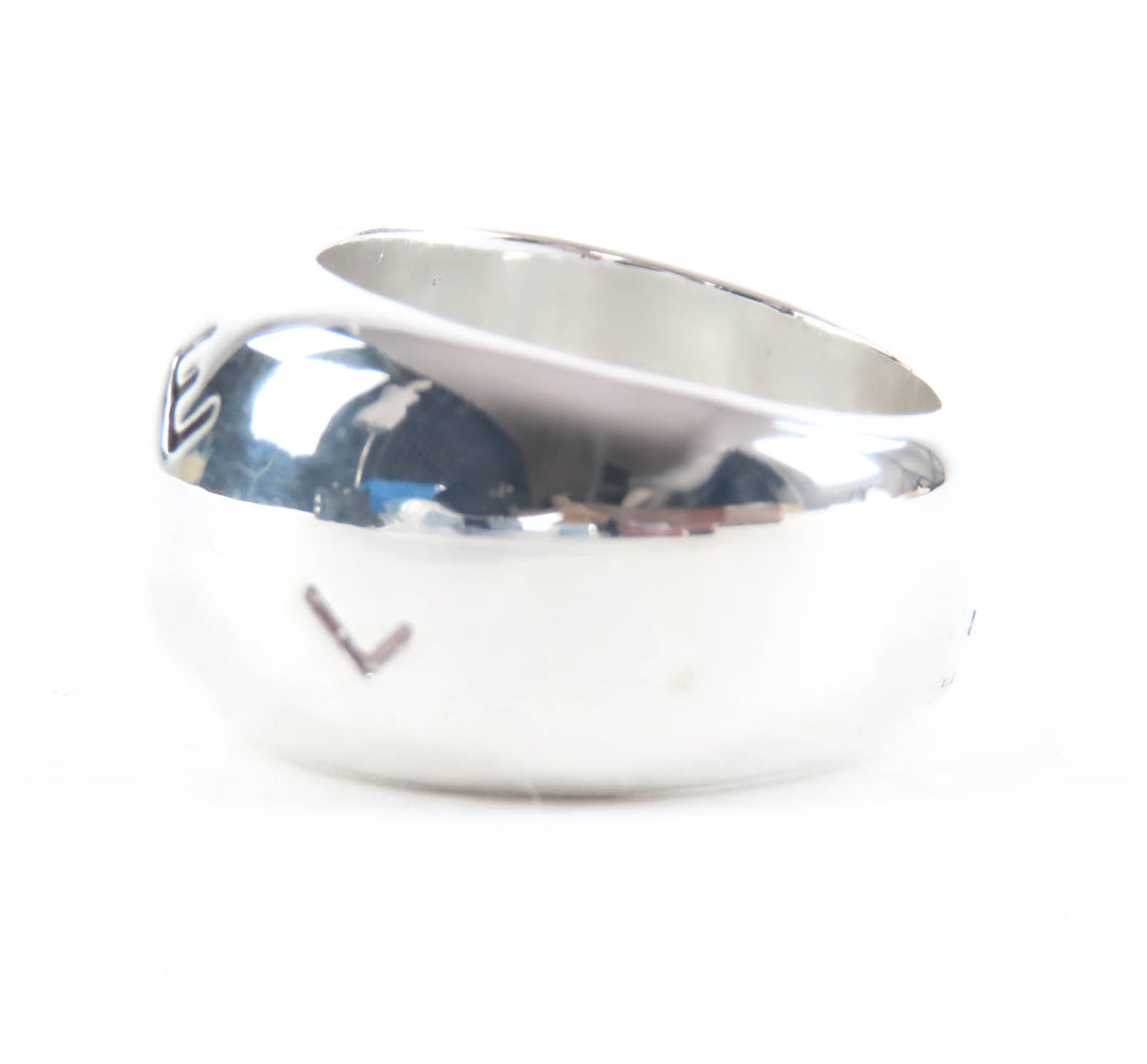 Great CHANEL Ring Logo design Silver 925 Women