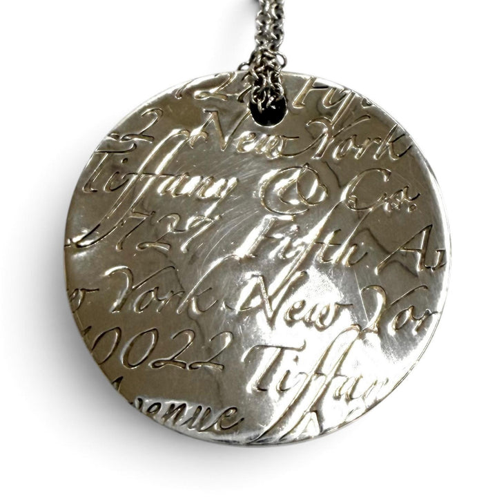 Great TIFFANY&Co. Necklace Notes Circle Silver 925 Women