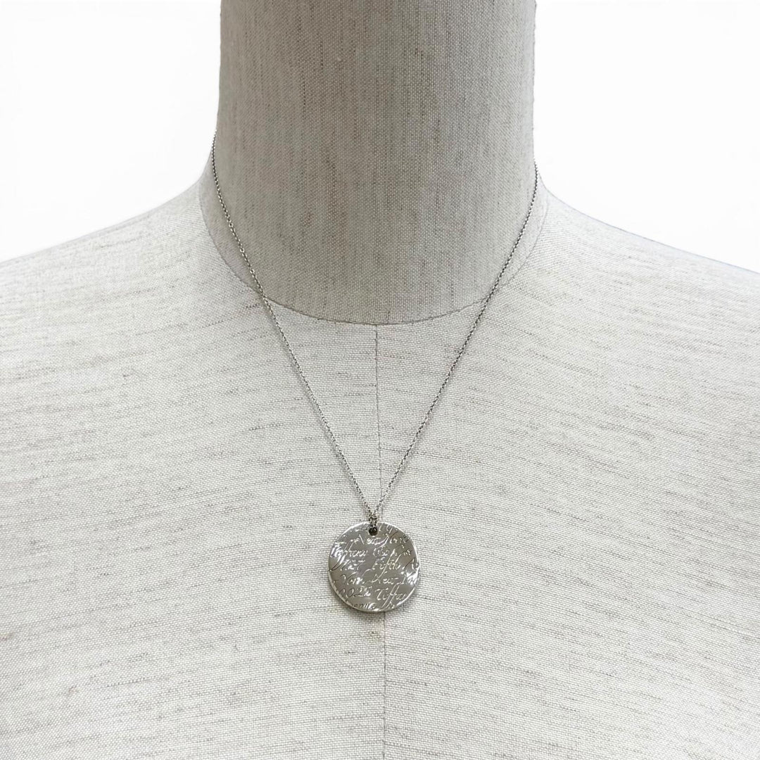 Great TIFFANY&Co. Necklace Notes Circle Silver 925 Women