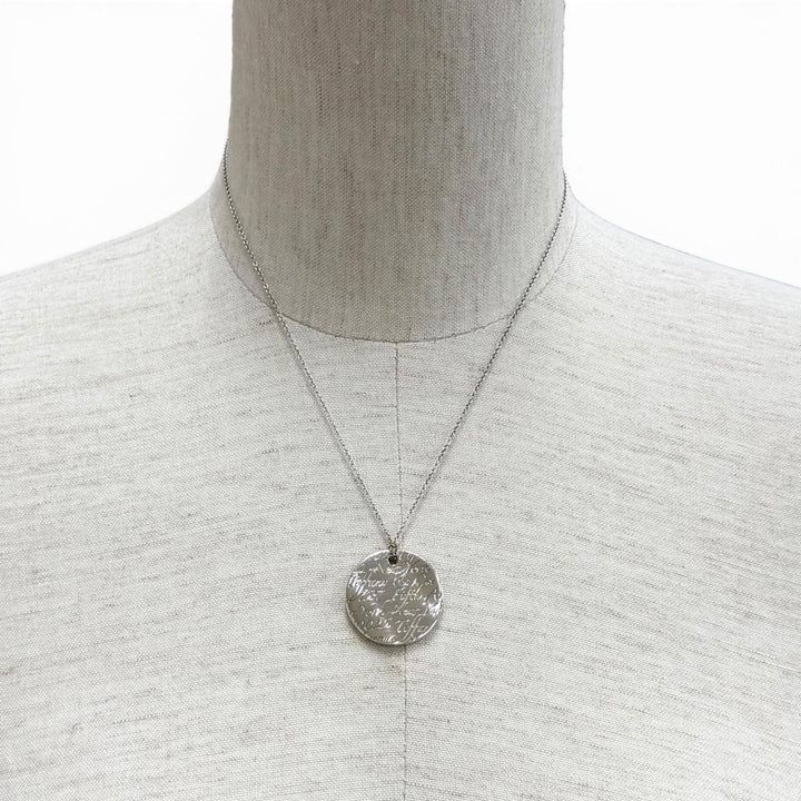Great TIFFANY&Co. Necklace Notes Circle Silver 925 Women