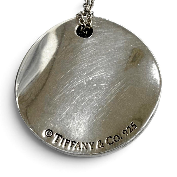 Great TIFFANY&Co. Necklace Notes Circle Silver 925 Women