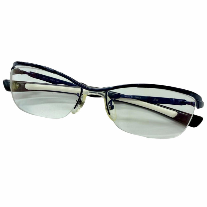 Very Good 999.9 Glasses Half rim blue Titanium mens SP-11T