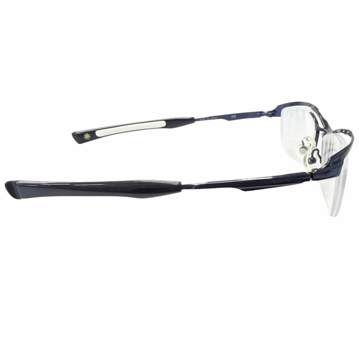 Very Good 999.9 Glasses Half rim blue Titanium mens SP-11T