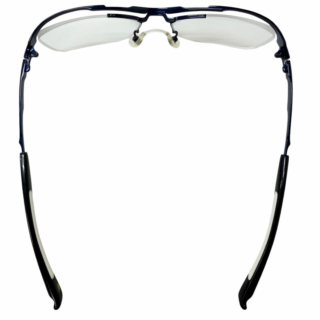 Very Good 999.9 Glasses Half rim blue Titanium mens SP-11T