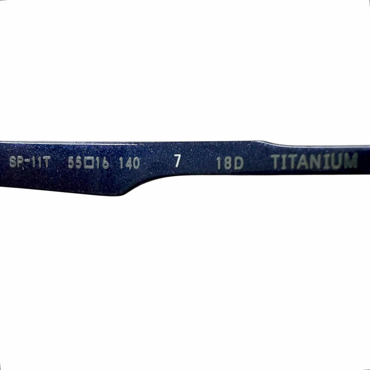 Very Good 999.9 Glasses Half rim blue Titanium mens SP-11T