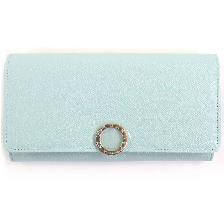 新品同様 BVLGARI 財布 ブルガリブルガリ ラージウォレット ライトブルーゴールド