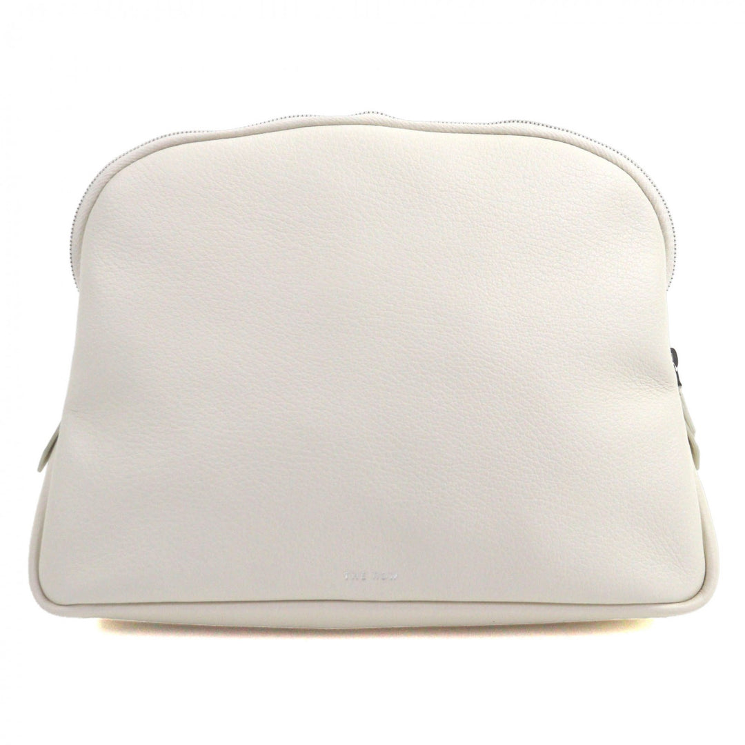 Excellent THE ROW Clutch bag logo pouch Ivory leather mens