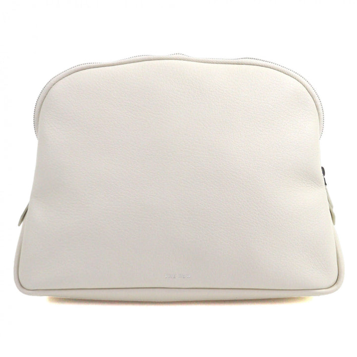 Excellent THE ROW Clutch bag logo pouch Ivory leather mens
