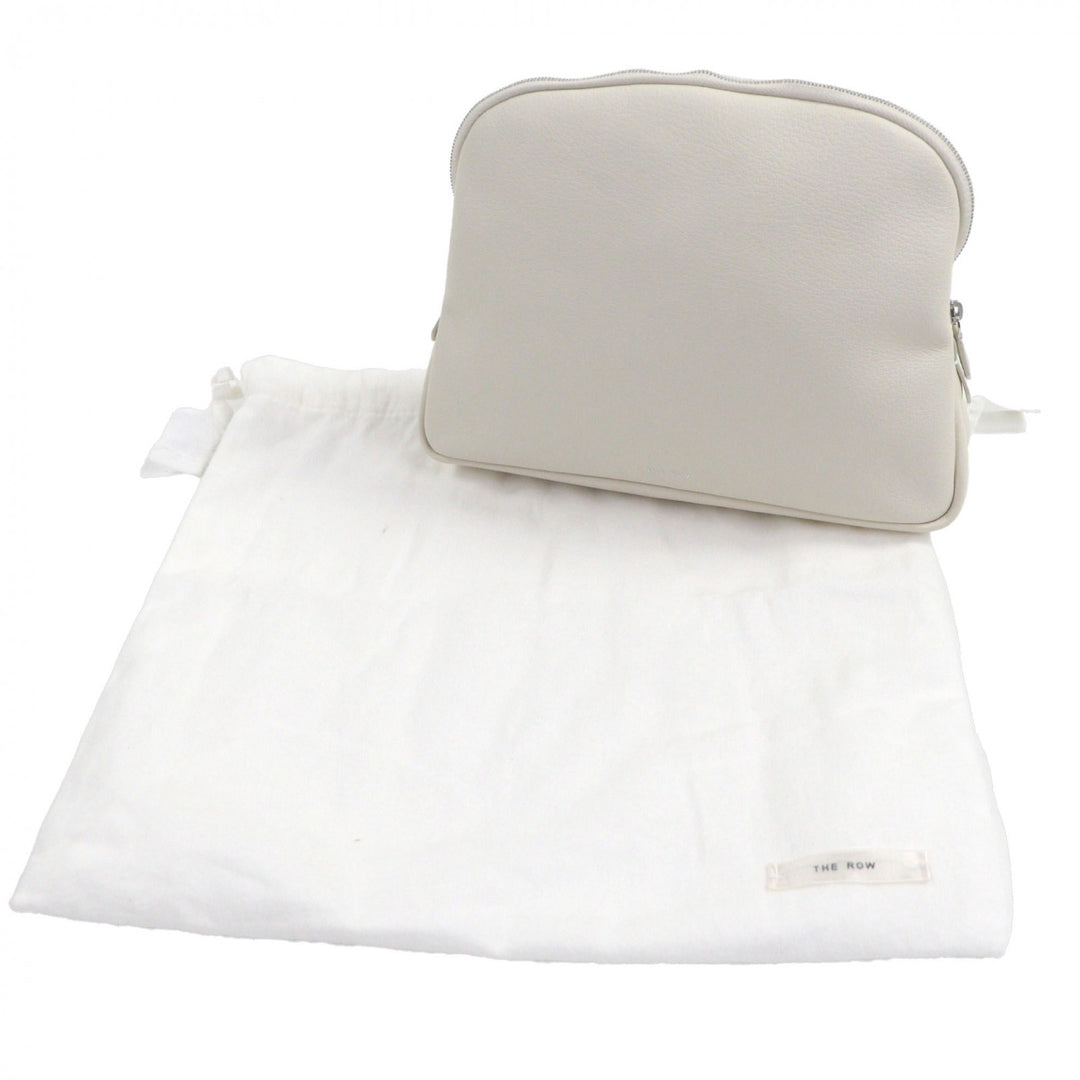 Excellent THE ROW Clutch bag logo pouch Ivory leather mens