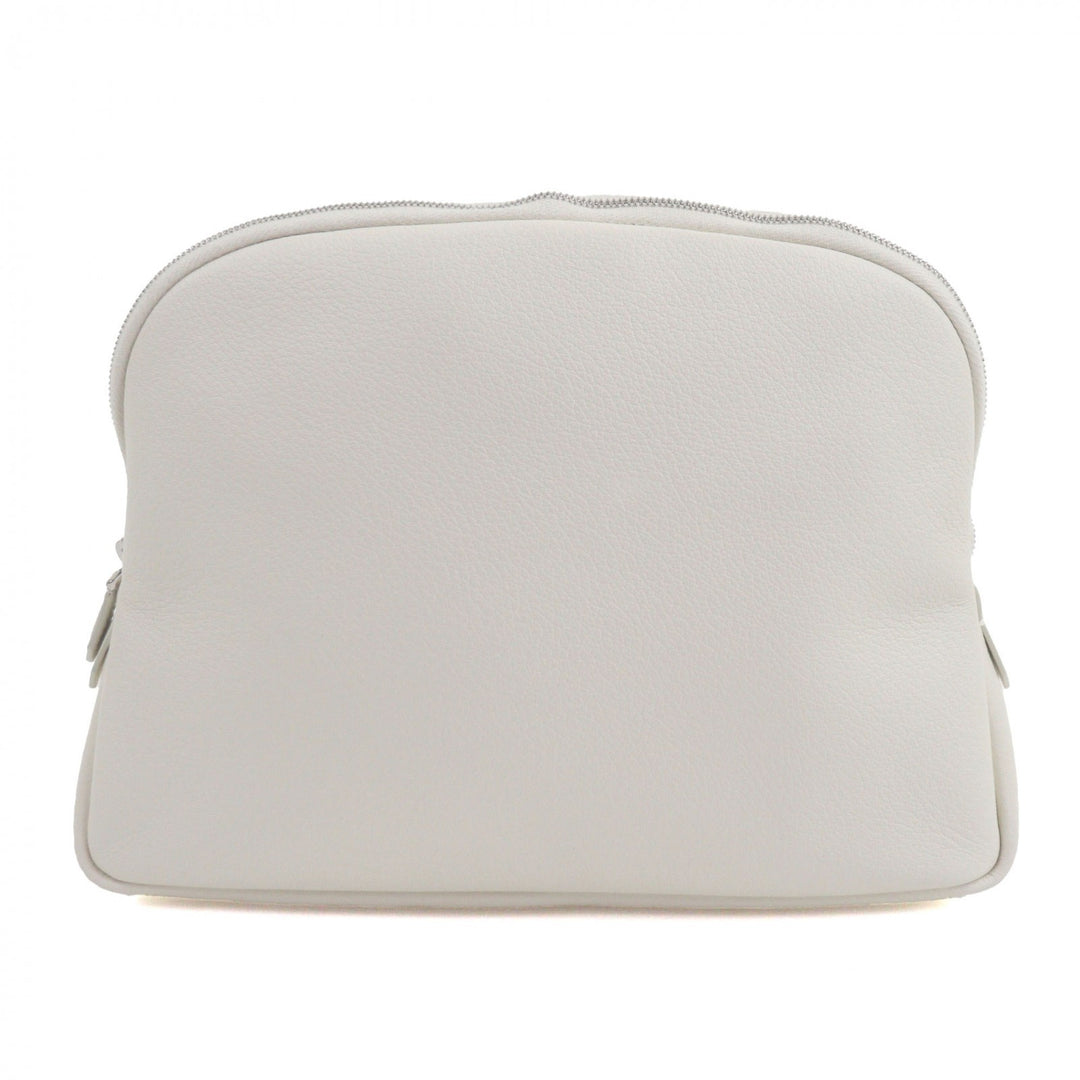 Excellent THE ROW Clutch bag logo pouch Ivory leather mens