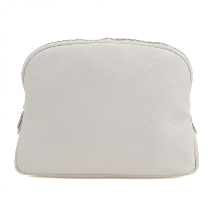 Excellent THE ROW Clutch bag logo pouch Ivory leather mens