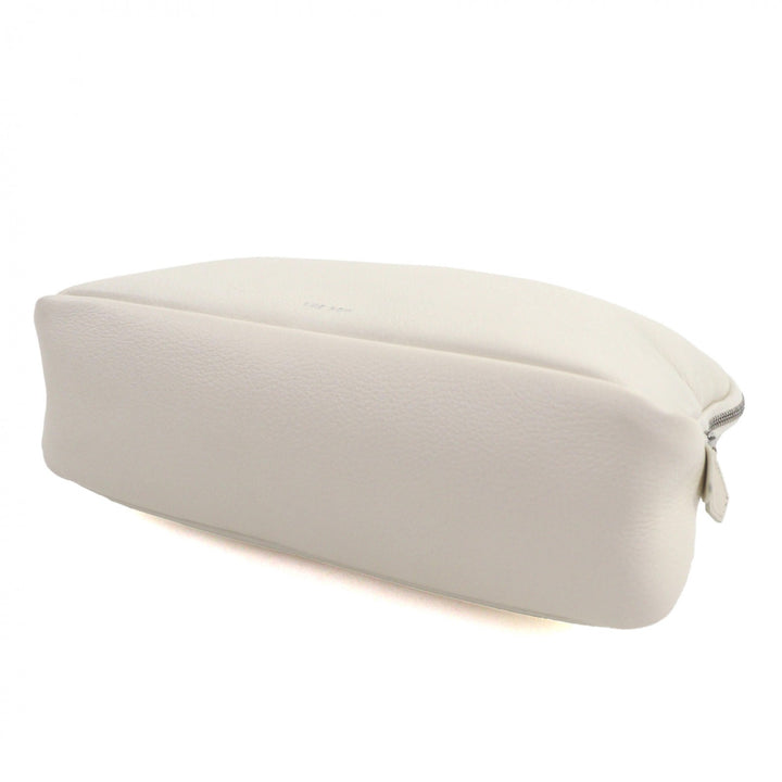 Excellent THE ROW Clutch bag logo pouch Ivory leather mens